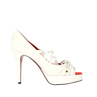 Dolce & Gabbana 5052 White Suede Leather High-Heel Sandals (DGW70)-AmbrogioShoes