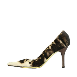 Dolce & Gabbana 80810 Black, Gray & White Pony / Calf-Skin Leather Pump (DGW10)-AmbrogioShoes