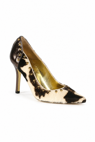 Dolce & Gabbana 80810 Black, Gray & White Pony / Leather Pump (DGW10)