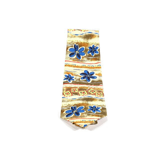 Dolce & Gabbana D&G Necktie Tie Floral Blue and Brown DGT27-AmbrogioShoes