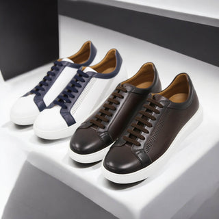 Donatello Deron Brown Calf-Skin Leather Casual Sneakers (DON1000)-AmbrogioShoes