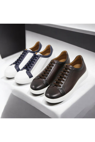 Donatello Deron Brown Leather Casual Sneakers (DON1000)