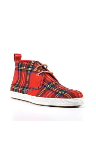 Dsquared Men's Designer Shoes Red Fabric / Leather Lace Up Sneakers (DSM04)
