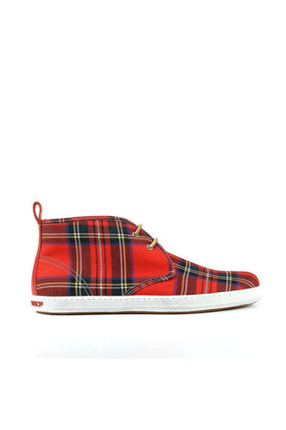 Dsquared Men's Designer Shoes Red Fabric / Leather Lace Up Sneakers (DSM04)