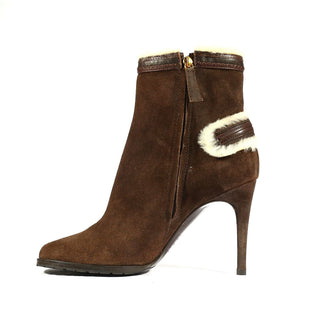 Dsquared2 Designer Shoes for women Brown Suede Fur Boots (DSW01)-AmbrogioShoes
