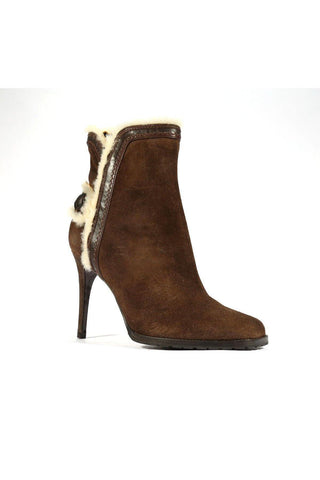 Dsquared2 Designer Shoes for women Brown Suede Fur Boots (DSW01)