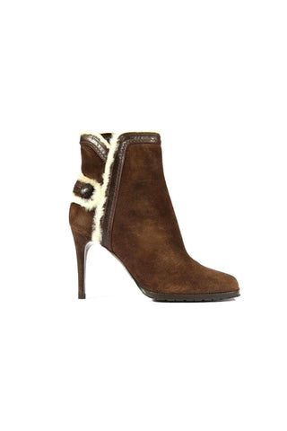 Dsquared2 Designer Shoes for women Brown Suede Fur Boots (DSW01)