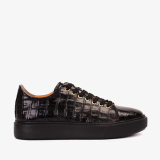 Vinci Belmont Embossed Leather Sneaker - Black