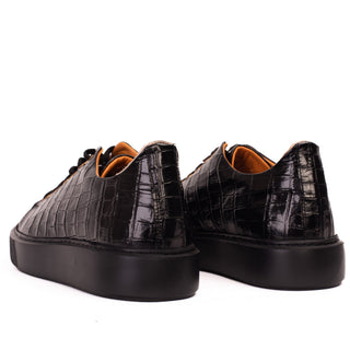 Vinci Belmont Embossed Leather Sneaker - Black
