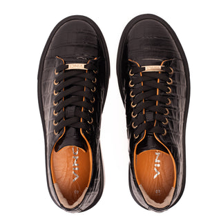 Vinci Belmont Embossed Leather Sneaker - Black