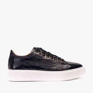 Vinci Belmont Embossed Leather Sneaker - Navy