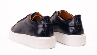 Vinci Belmont Embossed Leather Sneaker - Navy