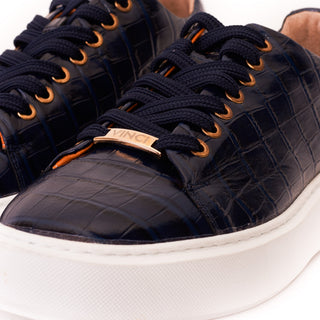 Vinci Belmont Embossed Leather Sneaker - Navy