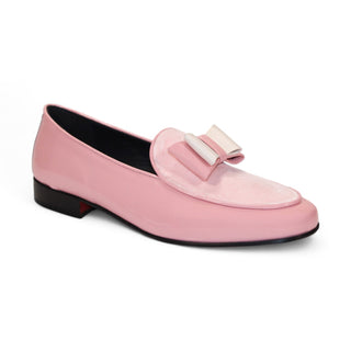 Duca Amalfi Men's Shoes Pink Patent Leather-Velvet, Leather Lining Formal Loafers (D1005)-AmbrogioShoes