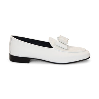 Duca Amalfi Men's Shoes White Patent Leather-Velvet, Leather Lining Formal Loafers (D1007)-AmbrogioShoes