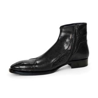 Duca Aprilia Men's Shoes Black Calf-Skin Leather Boots (D1125)-AmbrogioShoes