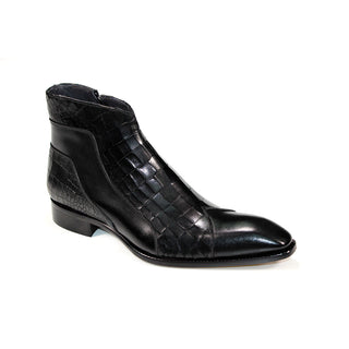 Duca Aprilia Men's Shoes Black Calf-Skin Leather Boots (D1125)-AmbrogioShoes