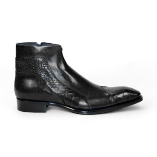 Duca Aprilia Men's Shoes Black Calf-Skin Leather Boots (D1125)-AmbrogioShoes