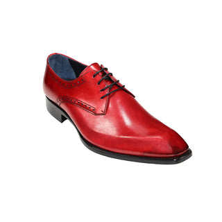 Duca Arpino Men's Shoes Red Calf-Skin Leather Oxfords (D1132)-AmbrogioShoes