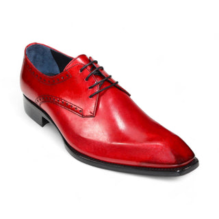 Duca Arpino Men's Shoes Red Calf-Skin Leather Oxfords (D1132)-AmbrogioShoes