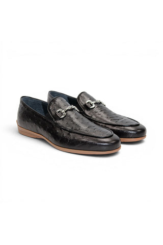 Duca Cortona Ostrich Horse-Bit Loafer