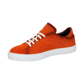 Duca Cremona Men's Shoes Orange Suede Leather Sneakers (D1149)-AmbrogioShoes