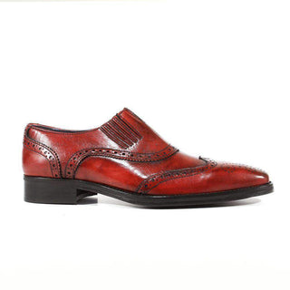 Duca Shoes Italian Mens Crust Rosso Leather Loafers (D2103)-AmbrogioShoes