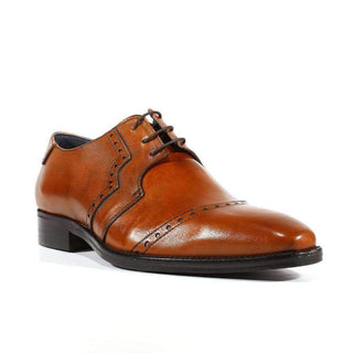 Duca Designer Shoes Men's Crust Cuoio Italian Leather Oxfords (DS2105)-AmbrogioShoes