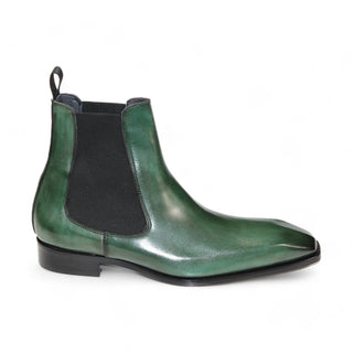 Duca Empoli Men's Shoes Green Calf-Skin Leather Boots (D1123)-AmbrogioShoes