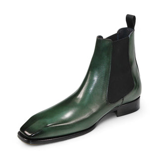 Duca Empoli Men's Shoes Green Calf-Skin Leather Boots (D1123)-AmbrogioShoes