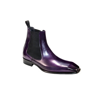 Duca Empoli Men's Shoes Purple Calf-Skin Leather Boots (D1124)-AmbrogioShoes