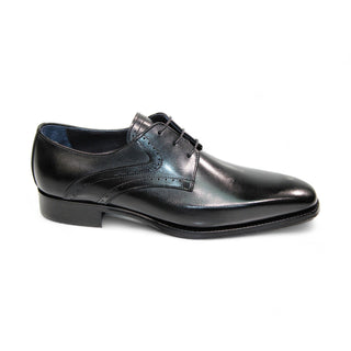 Duca Forano Men's Shoes Black Calf-Skin Leather Oxford (D1151)-AmbrogioShoes