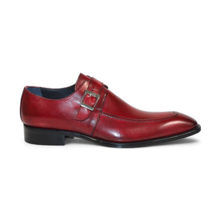 Duca Garda Men's Shoes Antique Red Calf-Skin Leather Monkstraps Oxfords (D1026)-AmbrogioShoes