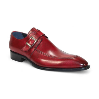 Duca Garda Men's Shoes Antique Red Calf-Skin Leather Monkstraps Oxfords (D1026)-AmbrogioShoes