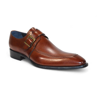 Duca Garda Men's Shoes Brown Calf-Skin Leather Monkstraps Oxfords (D1119)-AmbrogioShoes