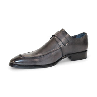 Duca Garda Men's Shoes Grey Calf-Skin Leather Monkstraps Oxfords (D1028)-AmbrogioShoes