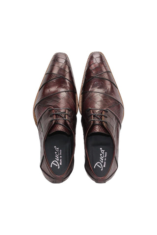 Duca Imperio Men’s Shoes Multi Embossed Calf-Skin Leather Cap-Toe Derby (D1156)
