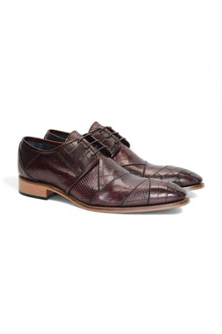Duca Imperio Men’s Shoes Multi Embossed Leather Cap-Toe Derby (D1156)
