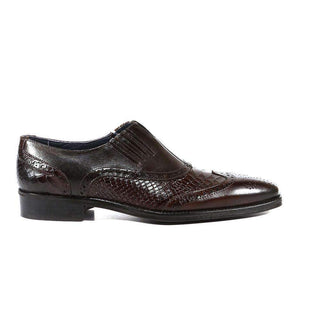 Duca Italian Mens Shoes Crust Cocco Brown Loafers (D3012)-AmbrogioShoes