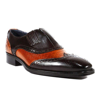Duca Italian Mens Shoes Crust Cocco T. Moro / Cuoio Loafers (D3013)-AmbrogioShoes