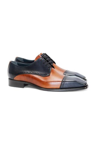 Duca Lombardi Men’s Shoes Calf-Skin Leather Cap-Toe Derby (D1157)-AmbrogioShoes