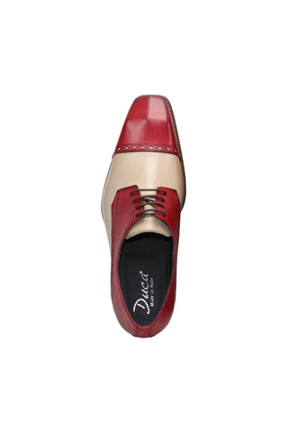 Duca Lombardi Men’s Shoes Leather Cap-Toe Derby (D1157)
