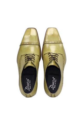 Duca Lombardi Men’s Shoes Leather Cap-Toe Derby (D1157)