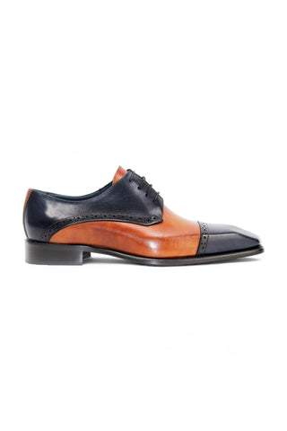 Duca Lombardi Men’s Shoes Leather Cap-Toe Derby (D1157)