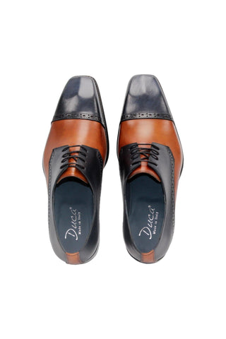 Duca Lombardi Men’s Shoes Leather Cap-Toe Derby (D1157)
