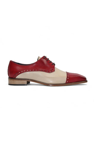 Duca Lombardi Men’s Shoes Leather Cap-Toe Derby (D1157)