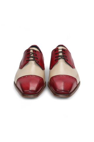 Duca Lombardi Men’s Shoes Leather Cap-Toe Derby (D1157)