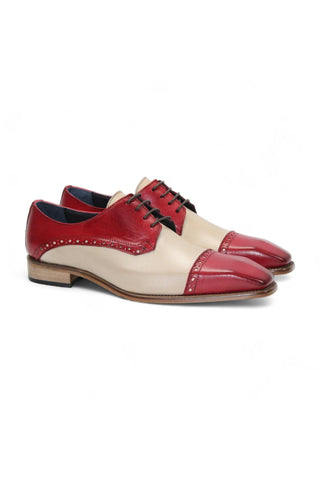 Duca Lombardi Men’s Shoes Leather Cap-Toe Derby (D1157)