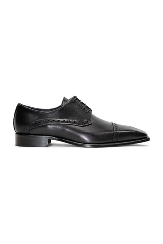 Duca Lombardi Men’s Shoes Leather Cap-Toe Derby (D1157)