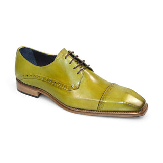 Duca Lombardi Men's Shoes Olive Calf-Skin Leather Oxfords (D1159)-AmbrogioShoes